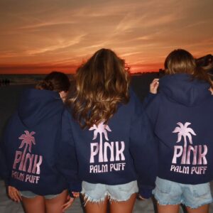 Pink Palm Puff Hoodie