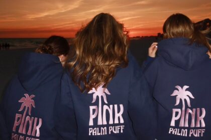 Pink Palm Puff Hoodie