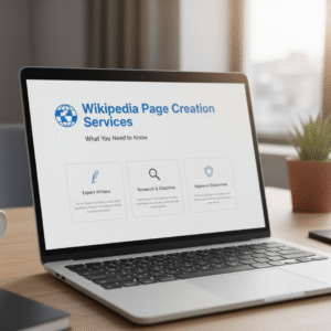 Wikipedia page creation service