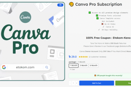 Canva Pro Cheap Price in etokom.com – Starting at 29 BDT